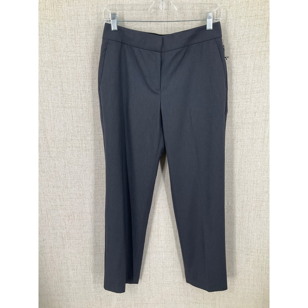 Ann Taylor Dress Pants Womens 2 Grey Tropical Wool Straight Curvy Mid Rise NEW